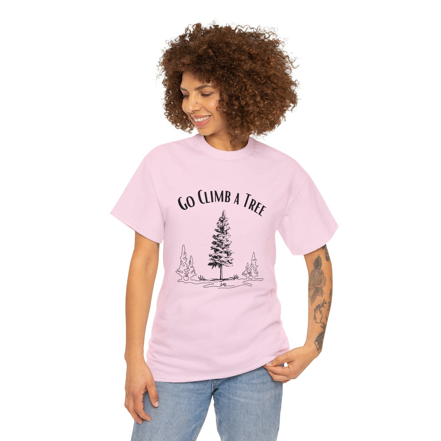 'Go Climb a Tree" Heavy Cotton Tee (Unisex)
