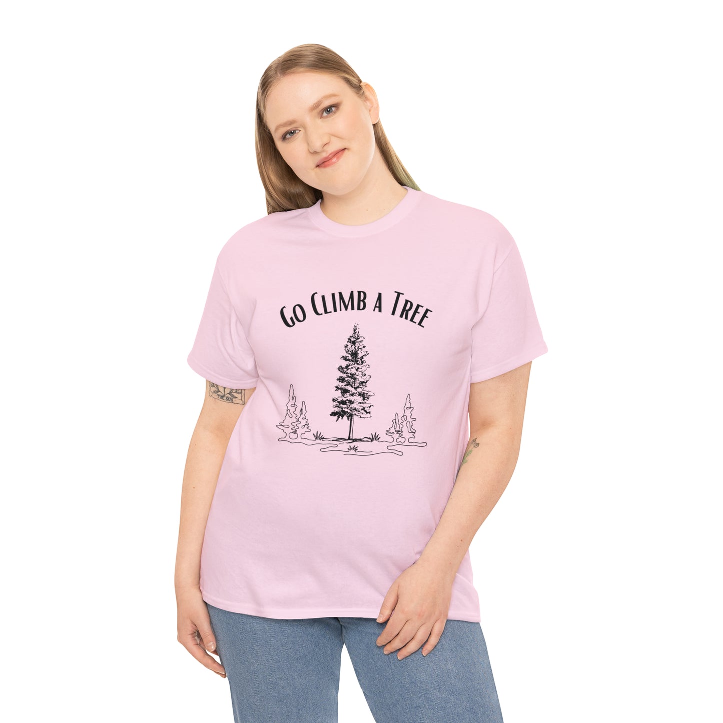 'Go Climb a Tree" Heavy Cotton Tee (Unisex)
