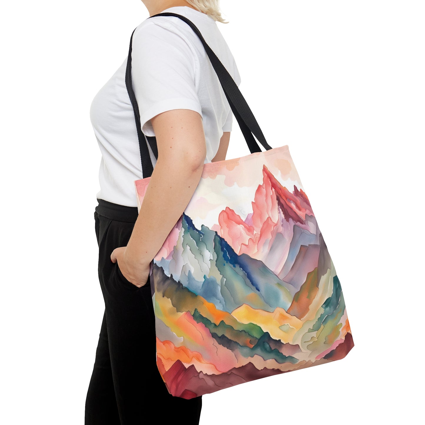 'Watercolor Mountains' Tote Bag