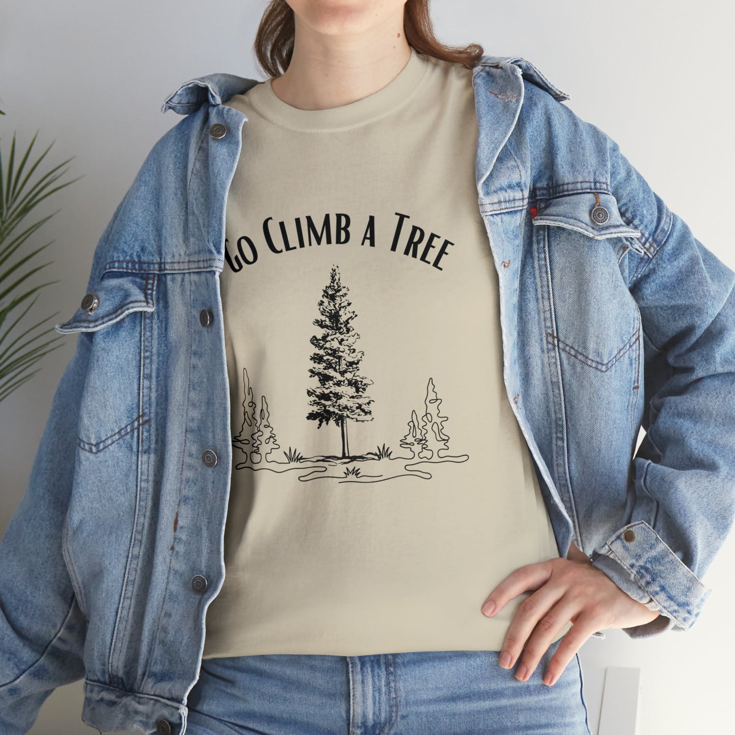 'Go Climb a Tree" Heavy Cotton Tee (Unisex)