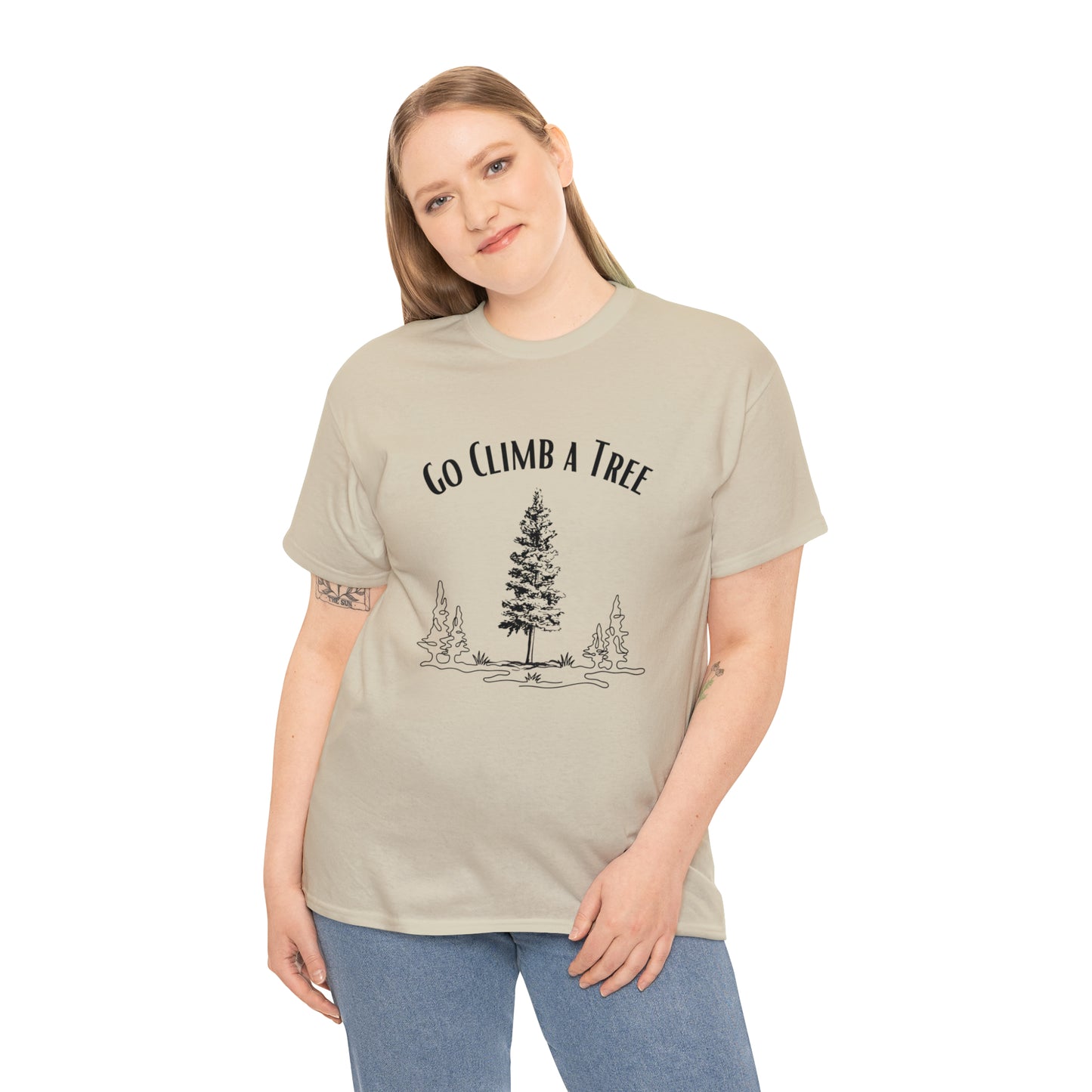 'Go Climb a Tree" Heavy Cotton Tee (Unisex)