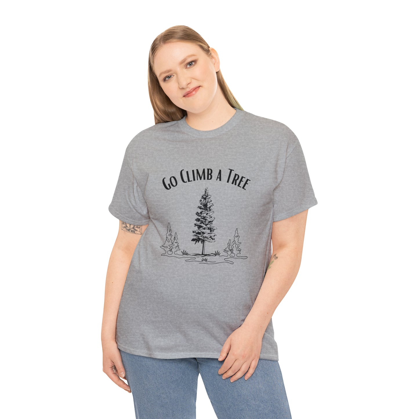 'Go Climb a Tree" Heavy Cotton Tee (Unisex)