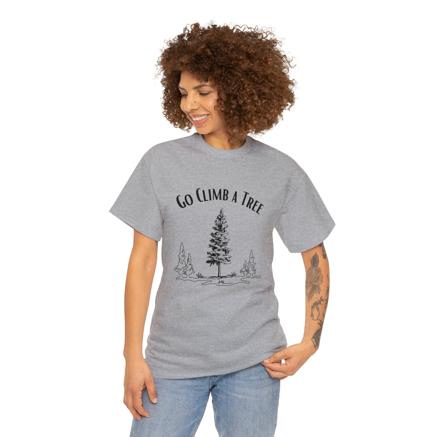 'Go Climb a Tree" Heavy Cotton Tee (Unisex)