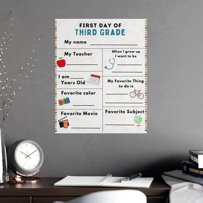 ‘First Day of Third Grade’ Poster