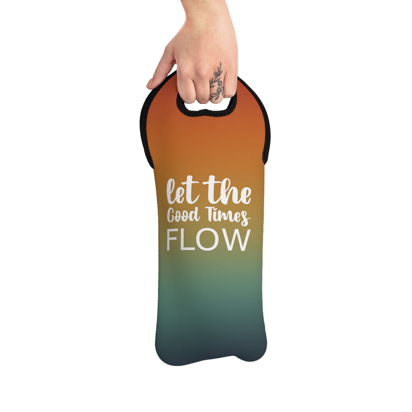 'Let the Good Times Flow' Wine Tote Bag