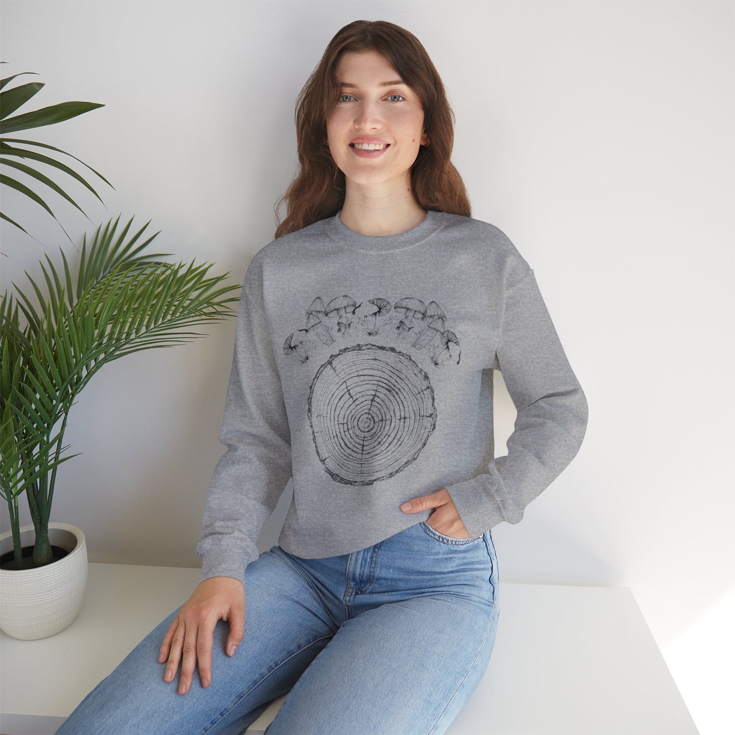 Mushroom Tree Ring Crewneck Sweatshirt