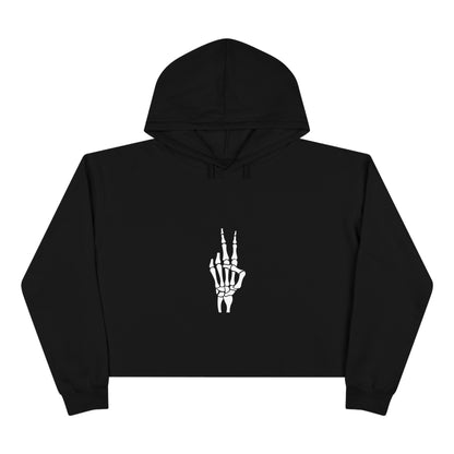 Skeleton Peace Crop Hoodie