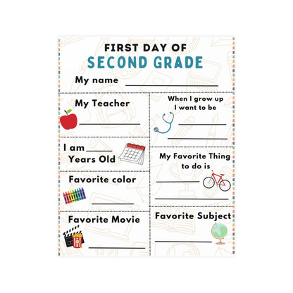 ‘First Day of Second Grade’ Poster