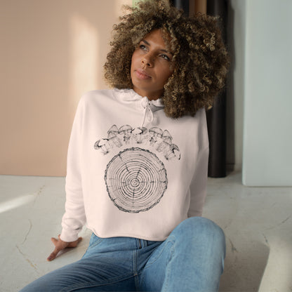 'Mushroom Tree Ring' Crop Hoodie