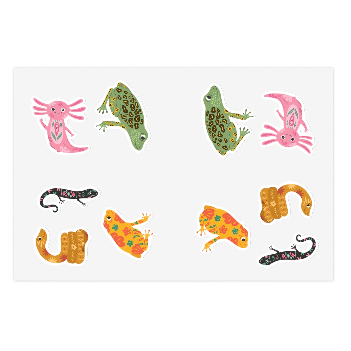 ‘Cute Reptile and Amphibian’ Sticker Sheets