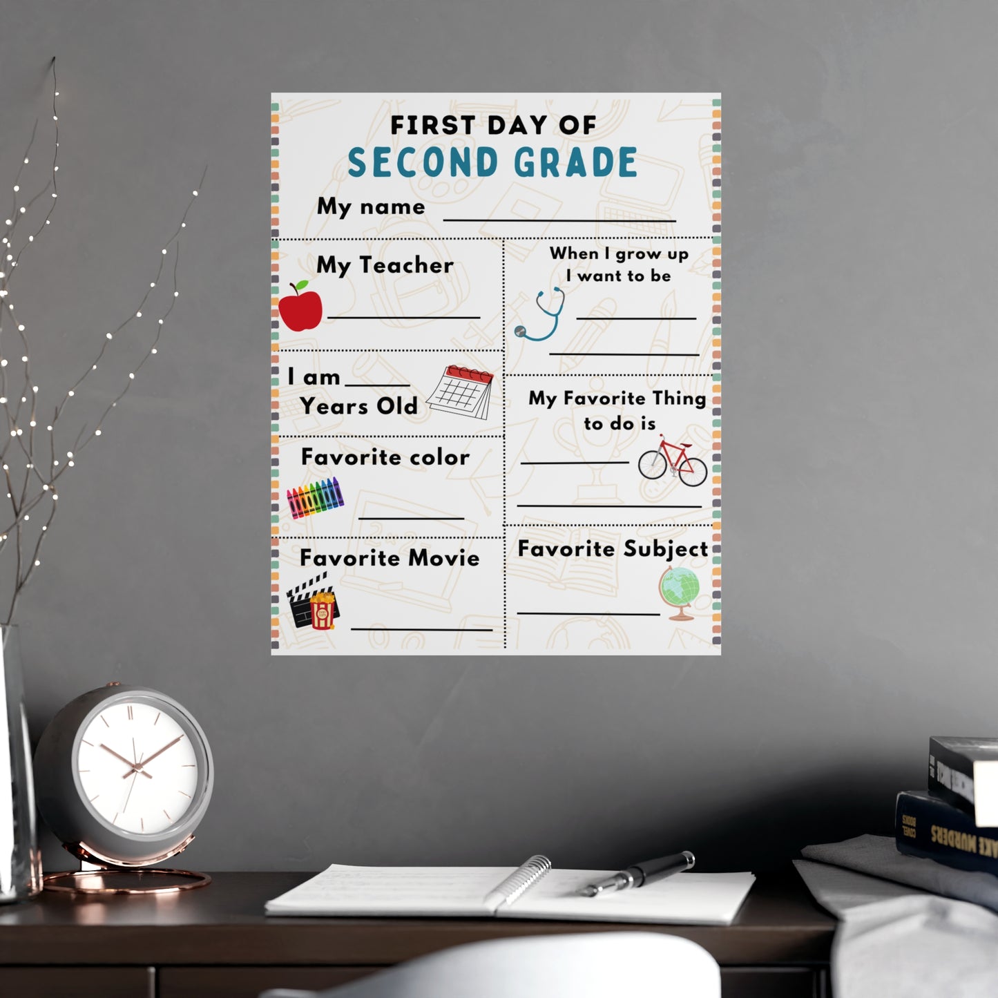 ‘First Day of Second Grade’ Poster