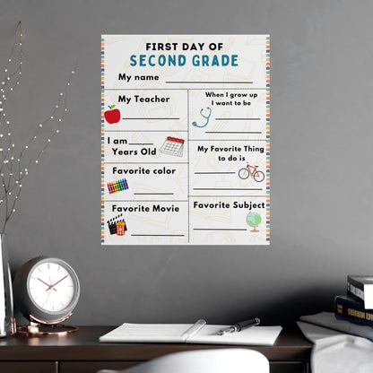 ‘First Day of Second Grade’ Poster