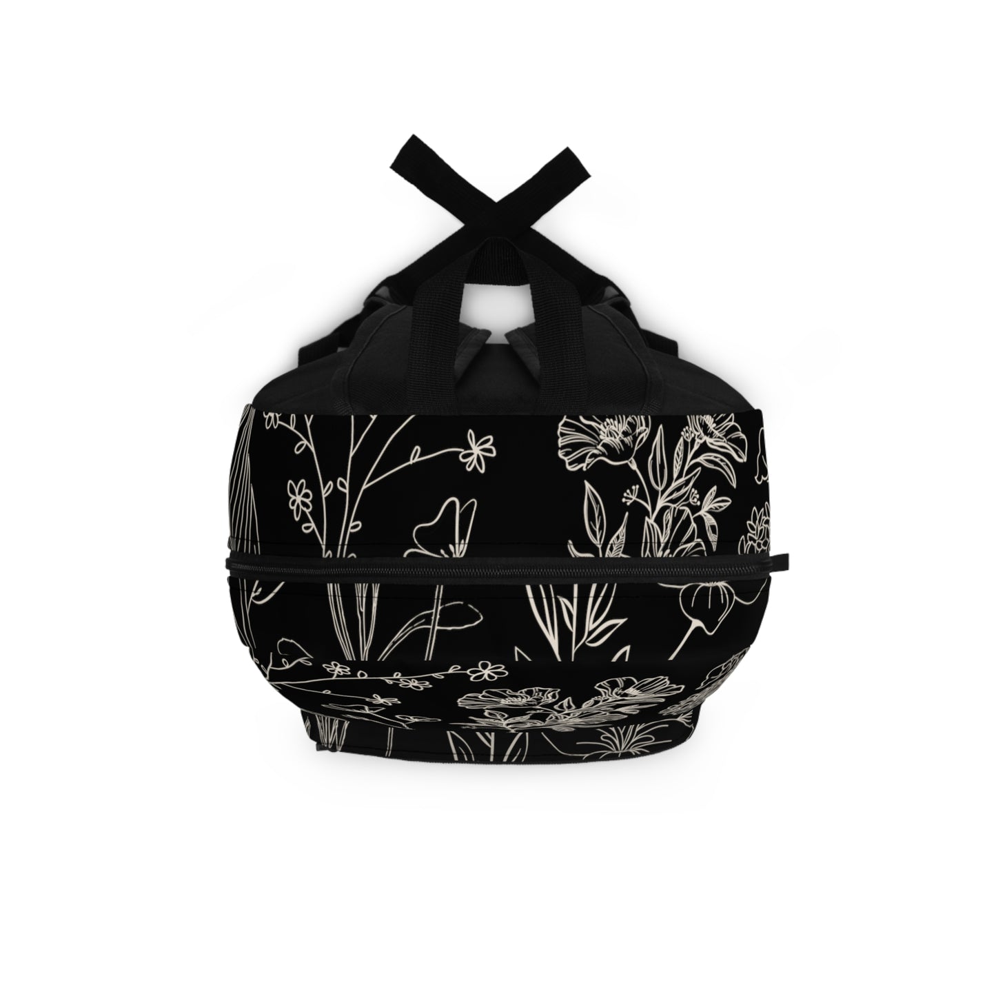 Minimalistic Floral Backpack (Black)