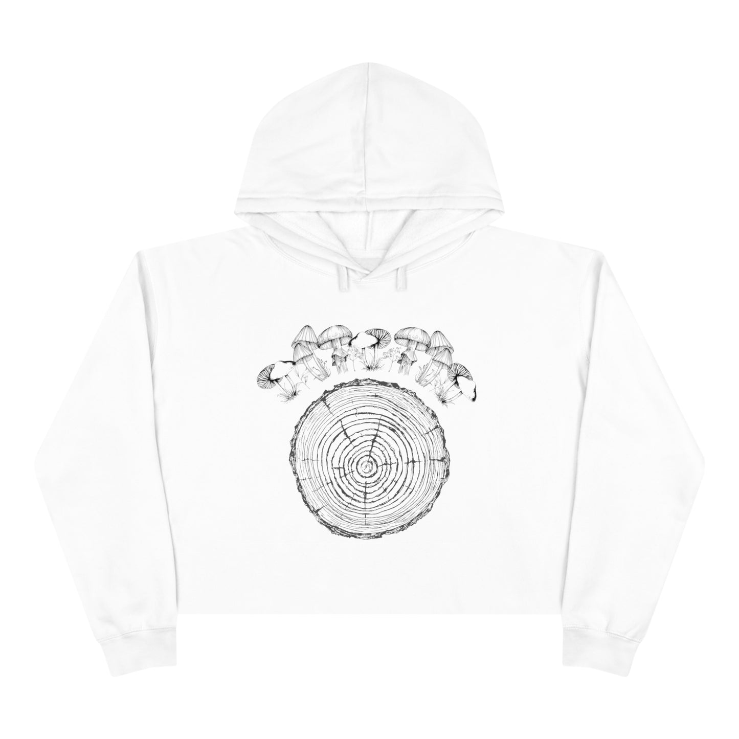 'Mushroom Tree Ring' Crop Hoodie