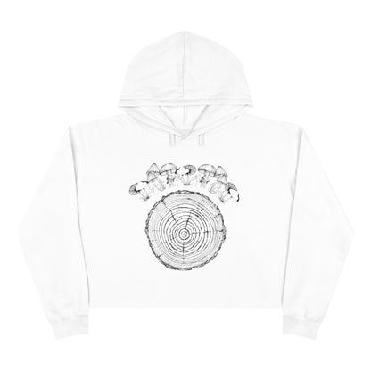 'Mushroom Tree Ring' Crop Hoodie