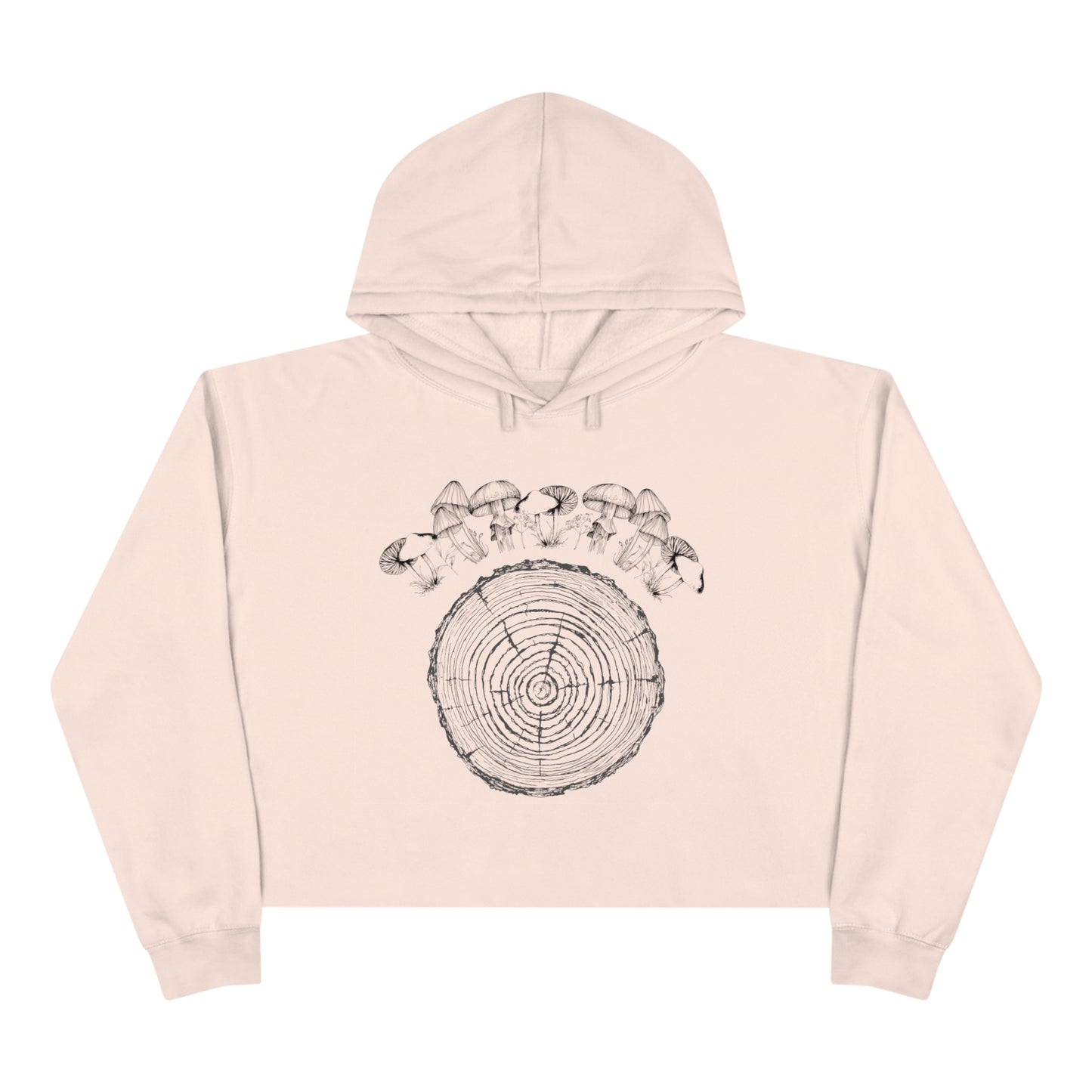 'Mushroom Tree Ring' Crop Hoodie