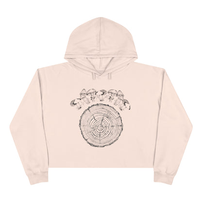 'Mushroom Tree Ring' Crop Hoodie