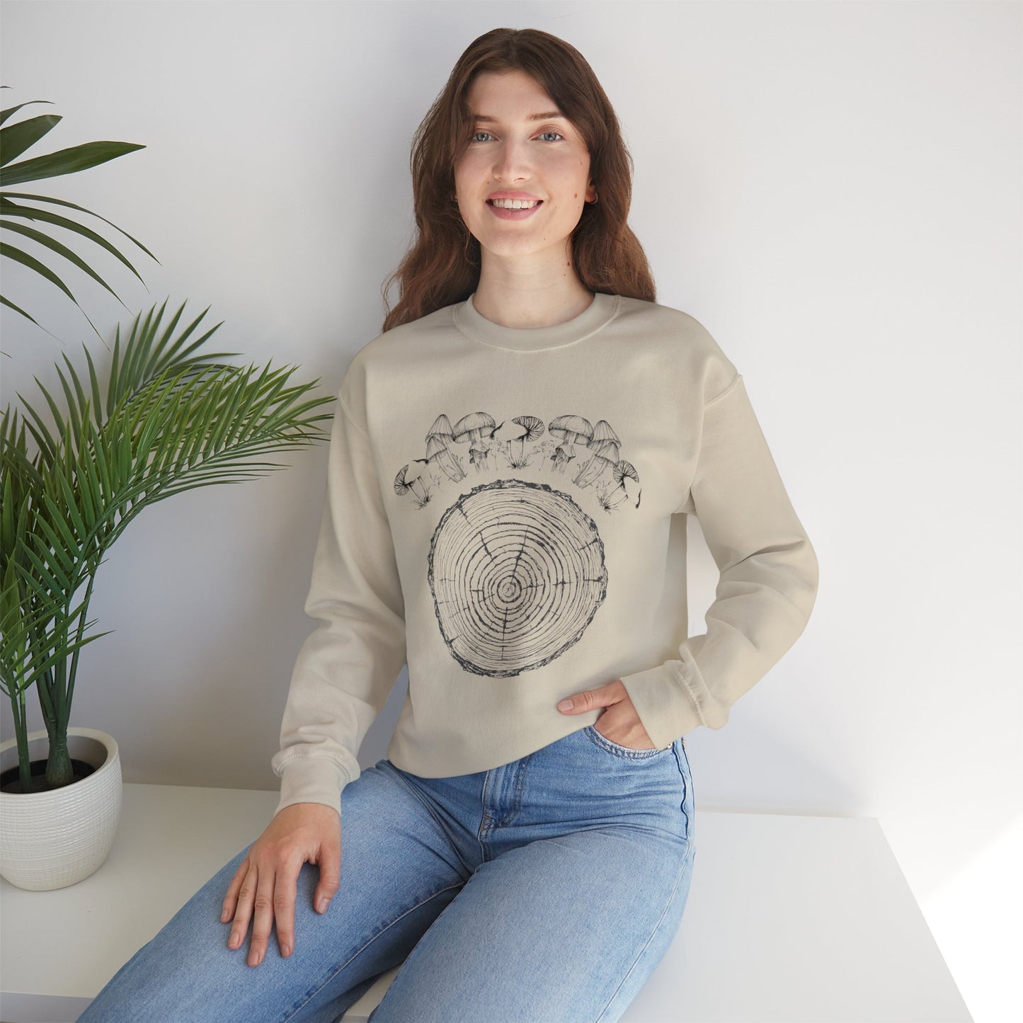 Mushroom Tree Ring Crewneck Sweatshirt