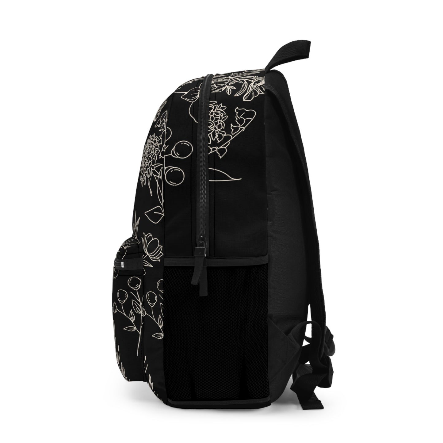 Minimalistic Floral Backpack (Black)