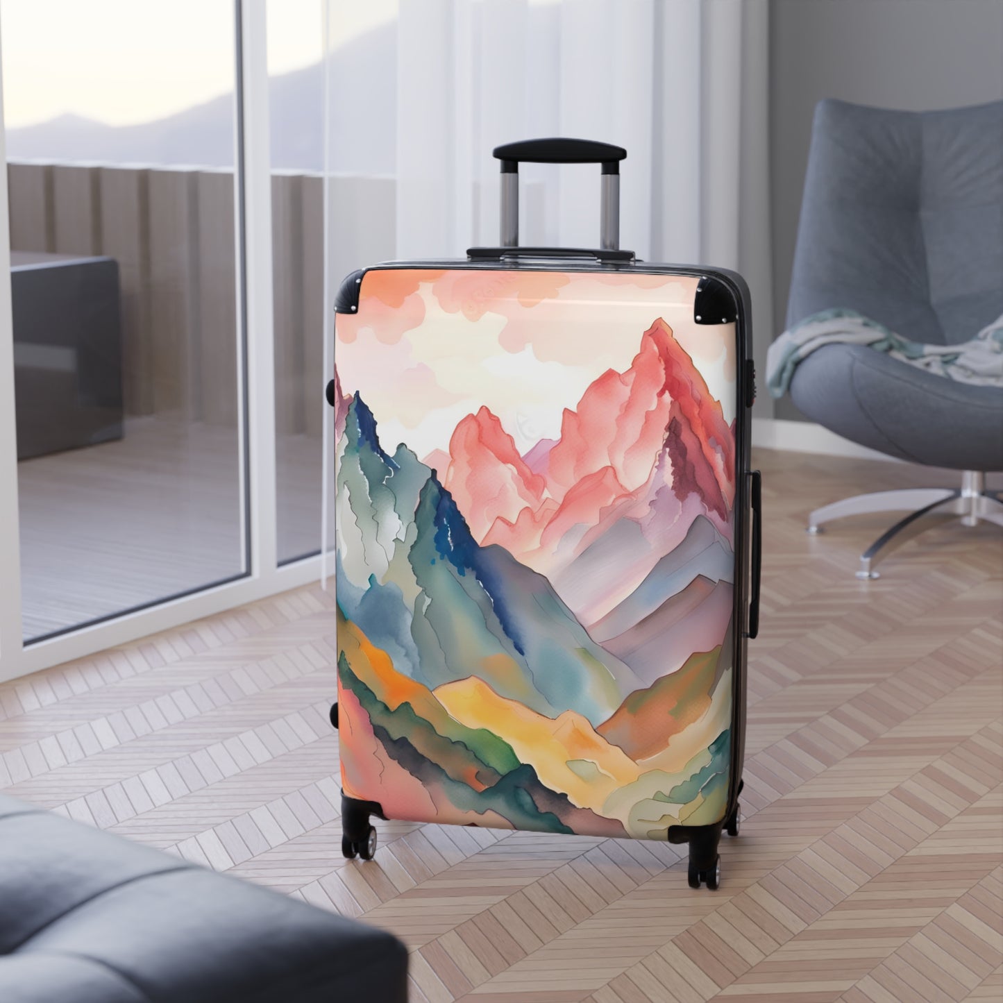 'Watercolor Mountains' Suitcase