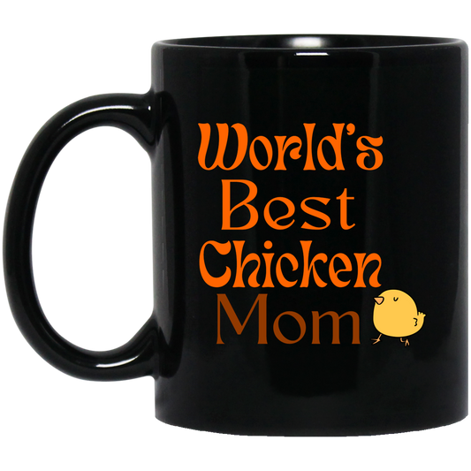 "Chicken Mom" 11 oz. Black Mug