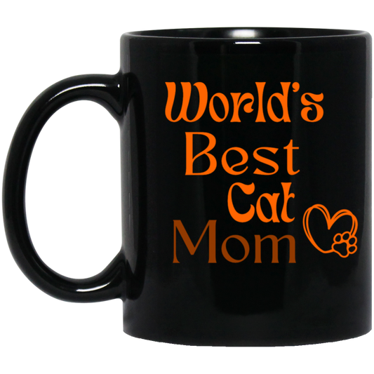 'World’s Best Cat Mom’ 11 oz. Black Mug