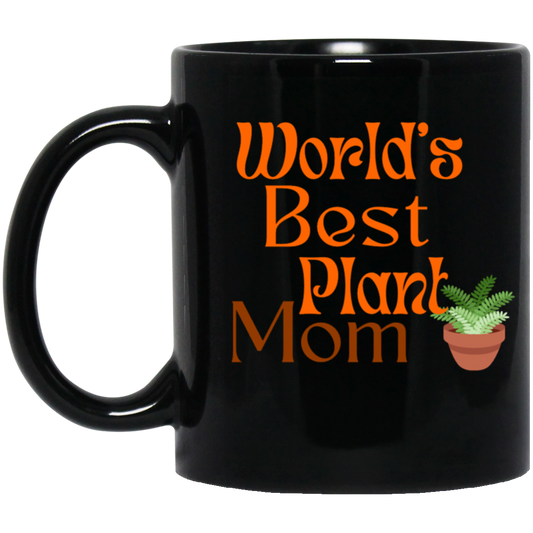 'World’s Best Plant Mom’ 11 oz. Black Mug