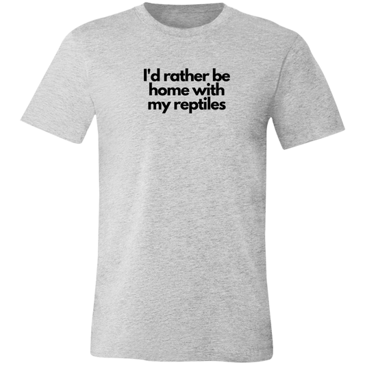 ‘I’d rather be home with my reptiles’ Unisex Jersey Short-Sleeve T-Shirt